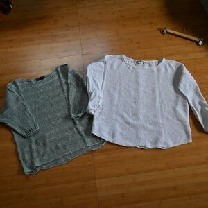 Linen Lightweight Sweater Top Bundle Tahari & Max Studio